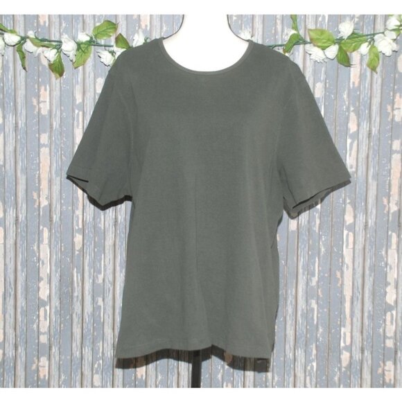 Avenue Women's Dark Green T-Shirt Top Plus Size 26/28 Short Sleeve Stretch - Picture 1 of 5